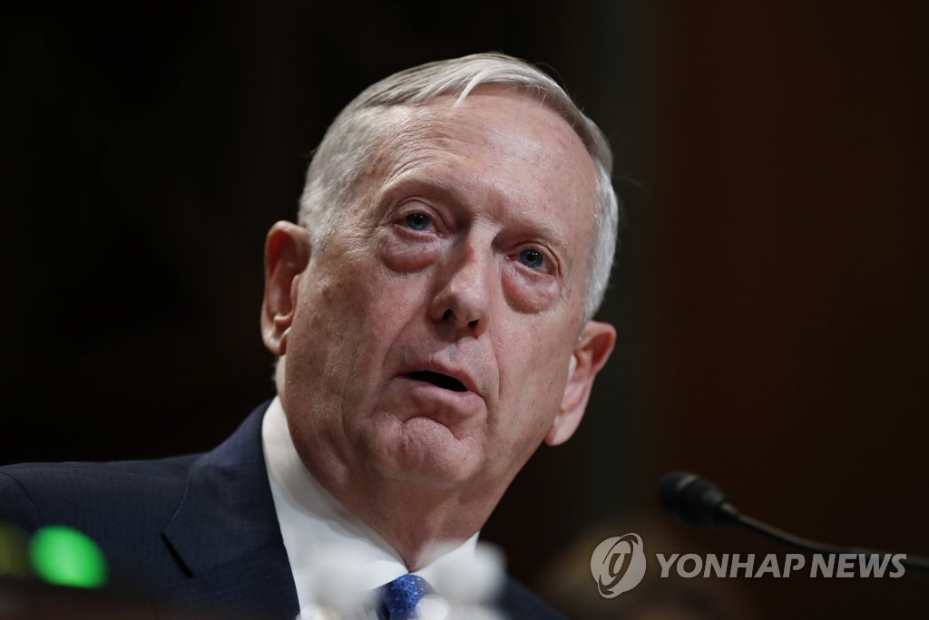 매티스 "中, 주변국 안보에 거부권 모색"…사드 보복 겨냥