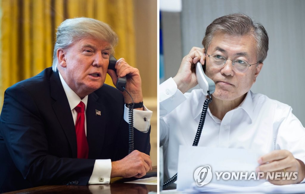 El presidente Moon conversa con Trump El presidente Moon conversa con Trump