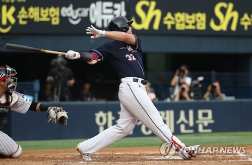 두산의 4번 타자 김재환