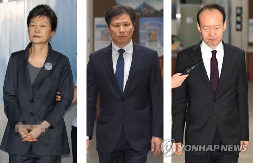 법정 향하는 朴과 '朴의 집사들'
