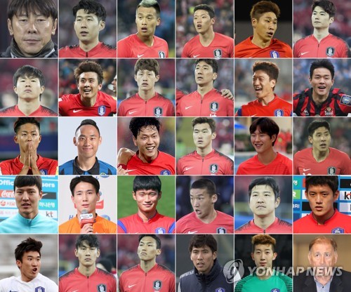 신태용 축구대표팀 감독과 월드컵 예비 태극전사들