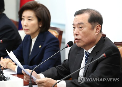 비대위에서 발언하는 김병준
