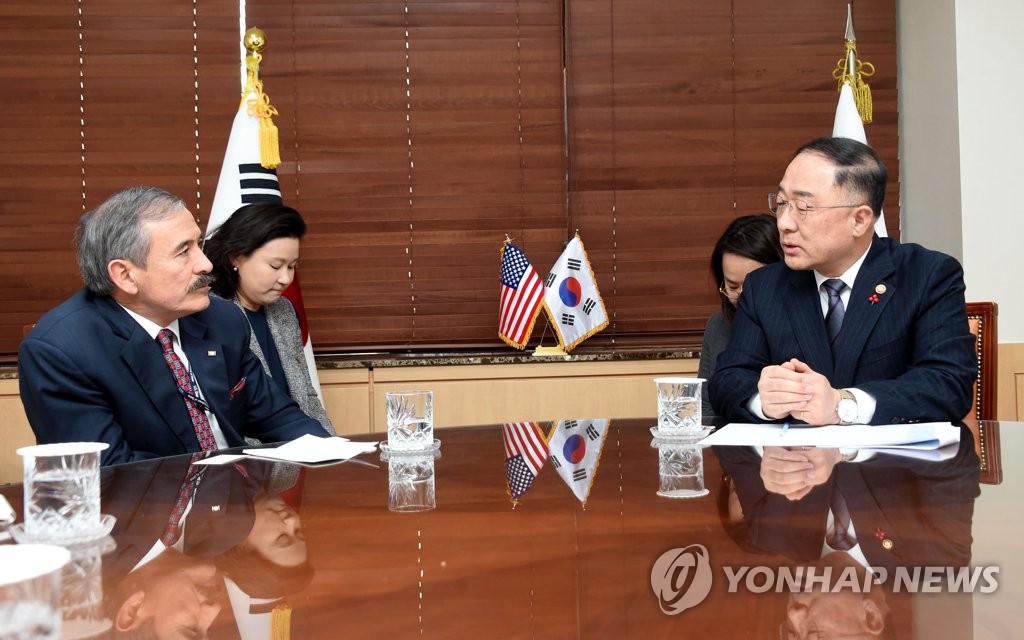 홍남기 부총리, 해리스 주한 미국대사 면담