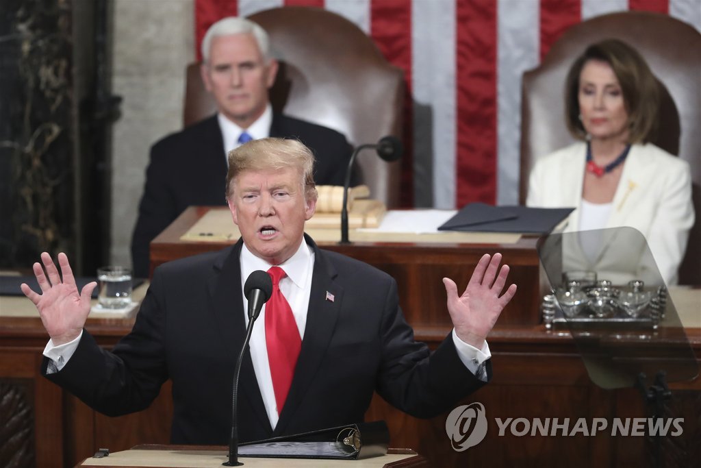 신년 국정연설하는 트럼프 美대통령