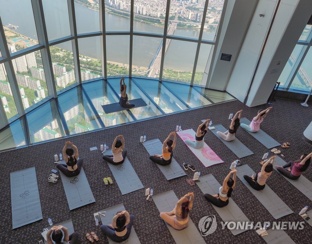 Yoga at skyscraper Yoga at skyscraper