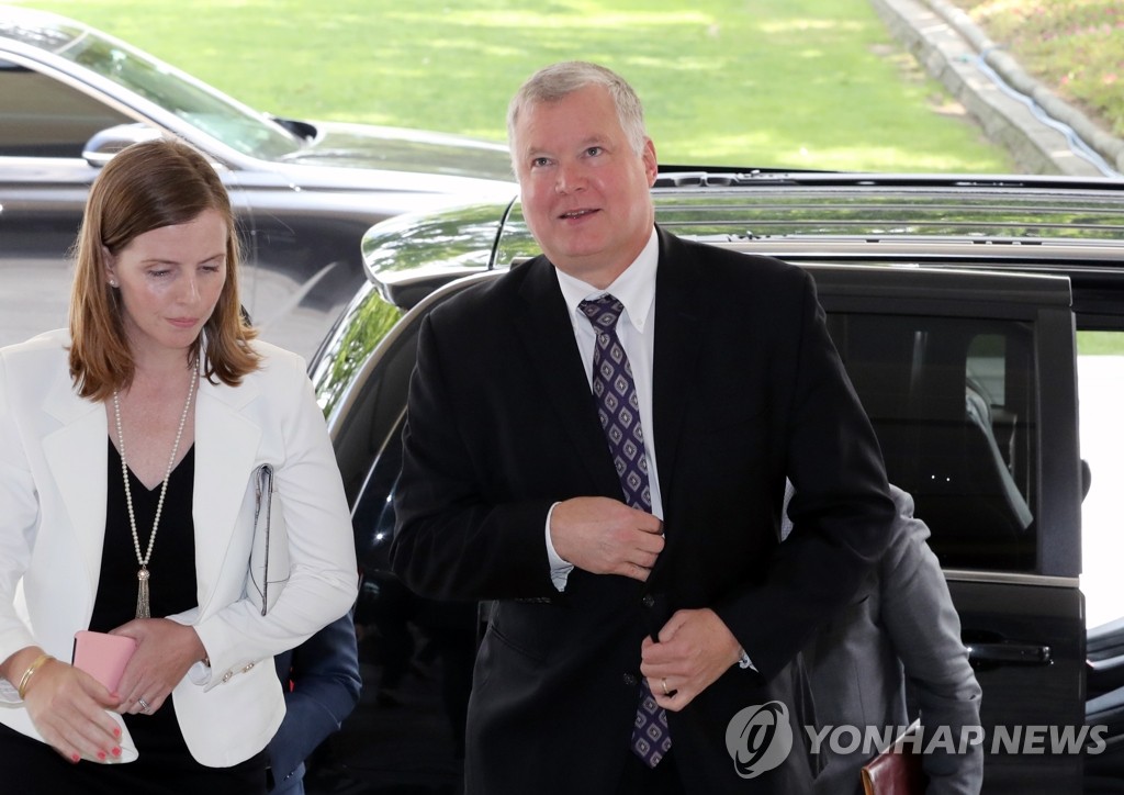 김현종 국가안보실 2차장 면담나선 스티븐 비건