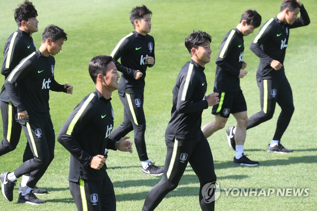 회복훈련하는 축구대표팀 선수들