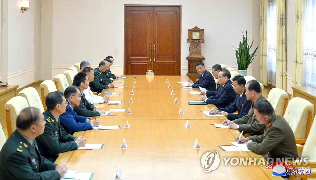 Chinese military delegation in N.K. Chinese military delegation in N.K.