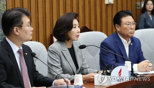 발언하는 나경원 원내대표