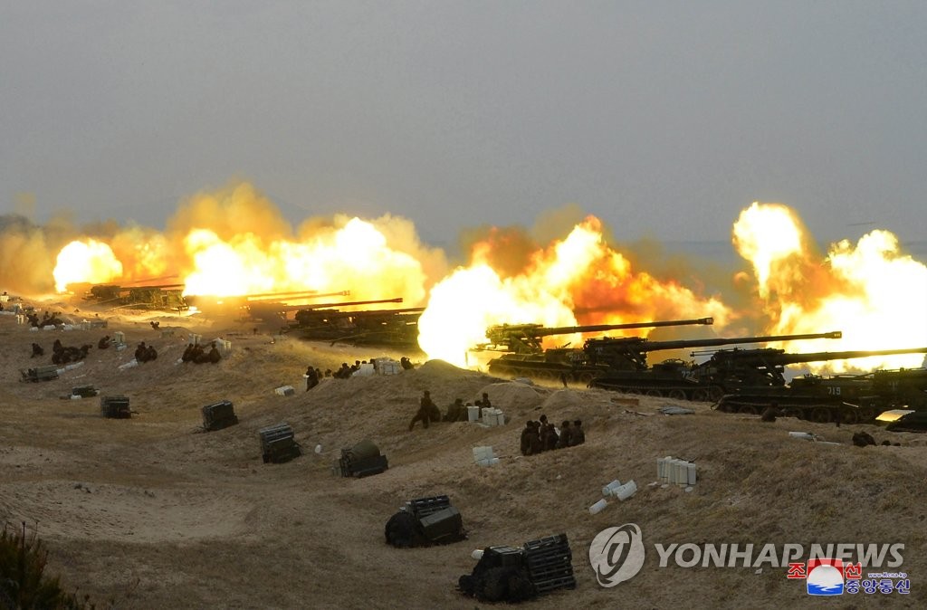 북한군 합동타격훈련 실시