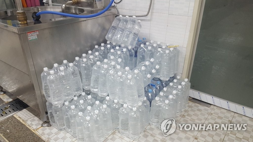 급식실에 쌓인 미추홀참물