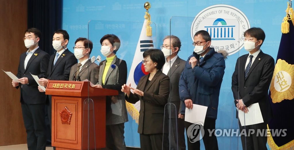 기자회견하는 민주당 법사위 위원