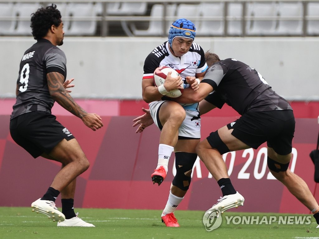 El jugador de rugby a siete surcoreano El jugador de rugby a siete surcoreano