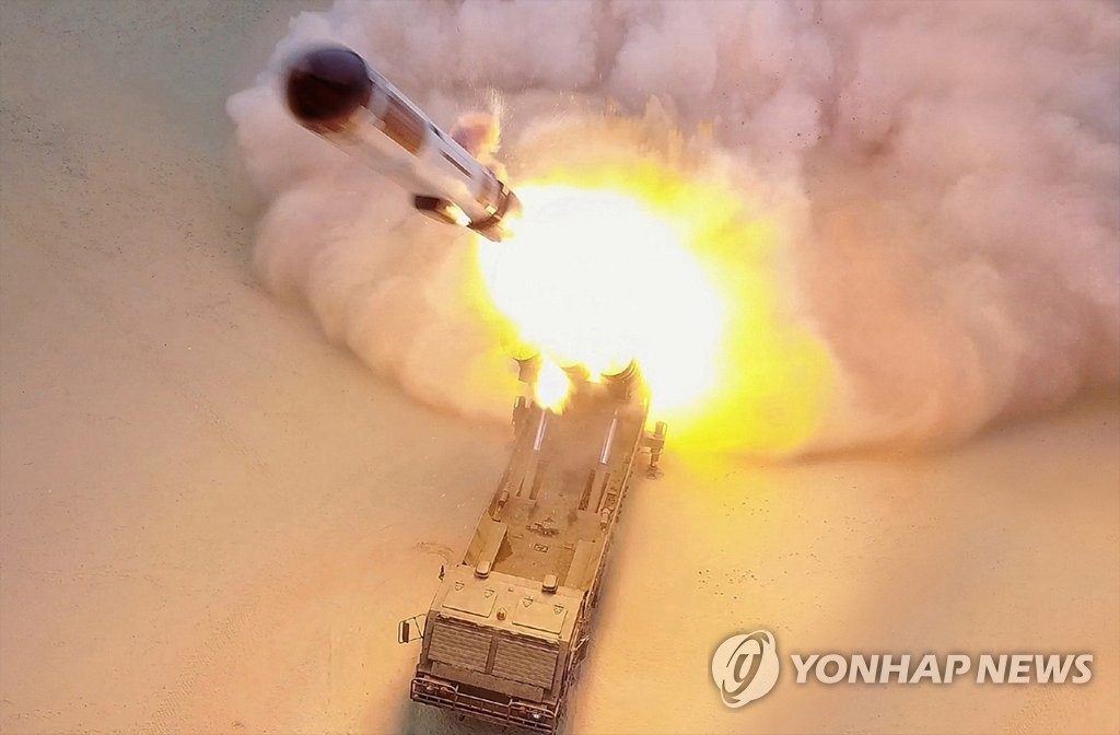 N. Korea's test-firing of long-range cruise missile N. Korea's test-firing of long-range cruise missile
