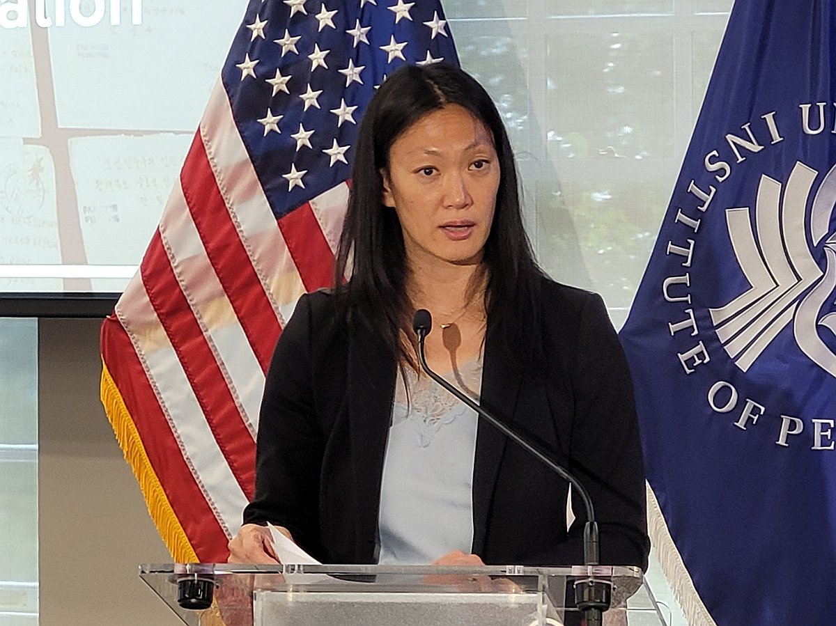 This file photo, taken June 26, 2024, shows U.S. Special Envoy for North Korean Human Rights Issues Julie Turner speaking at a forum in Washington, D.C., the previous day. (Yonhap)