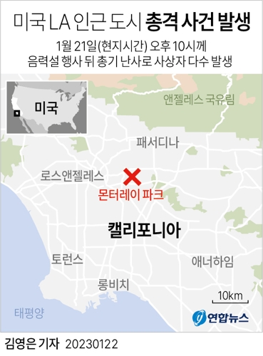 [그래픽] 미국 LA 인근 도시 총격 사건 발생