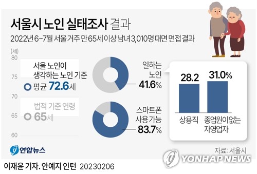 [그래픽] 서울시 노인 실태조사 결과
