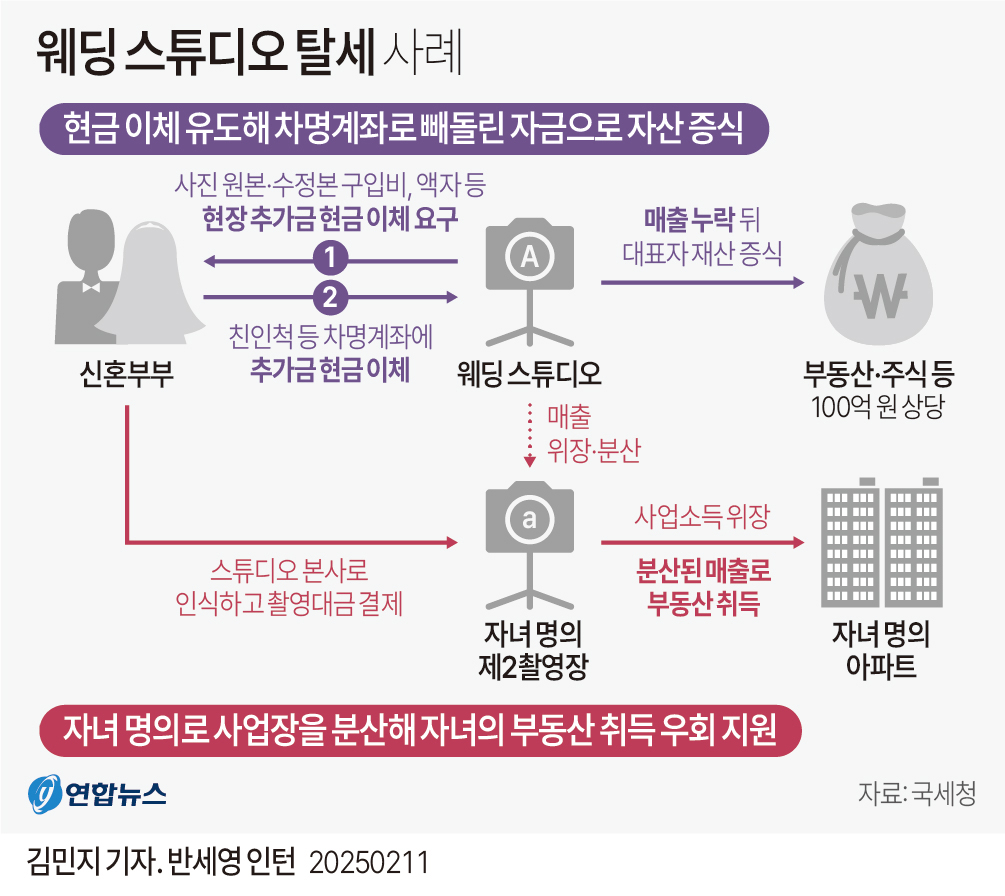 [그래픽] 웨딩 스튜디오 탈세 사례