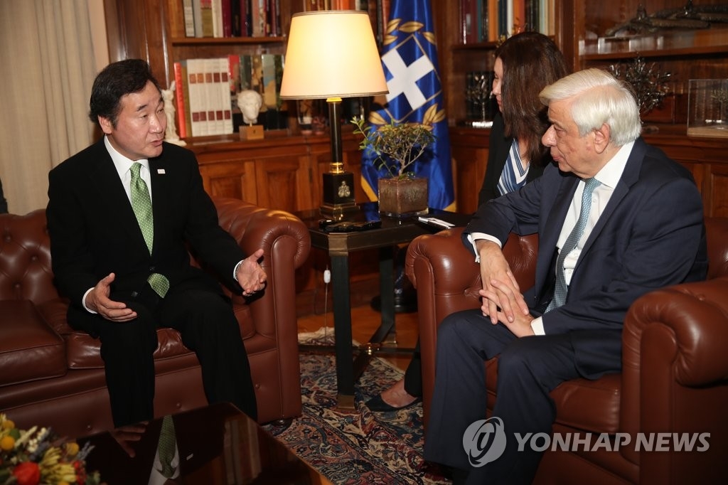 رئيس وزراء كوريا الجنوبية يلتقي الرئيس ورئيس الوزراء اليونانيين - 1