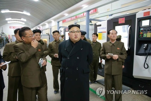 N.K. leader inspects precision machine plant