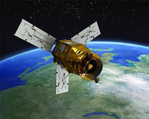 An image of a satellite in this photo posted on the website of Satrec Initiative Co. (Yonhap)
