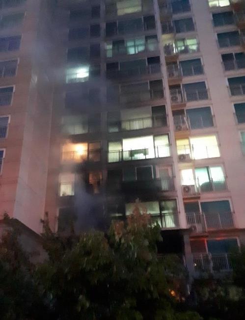 One Dead 92 Injured In Apartment Fire Cheongju Yonhap News Agency This Provided Photo Shows Flames Rising From A Fire At An Apartment In Cheongju Central