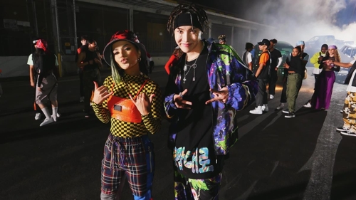 This image of a scene from the music video of "Chicken Noodle Soup" by J-Hope and Becky G is provided by Big Hit Entertainment. (PHOTO NOT FOR SALE) (Yonhap)