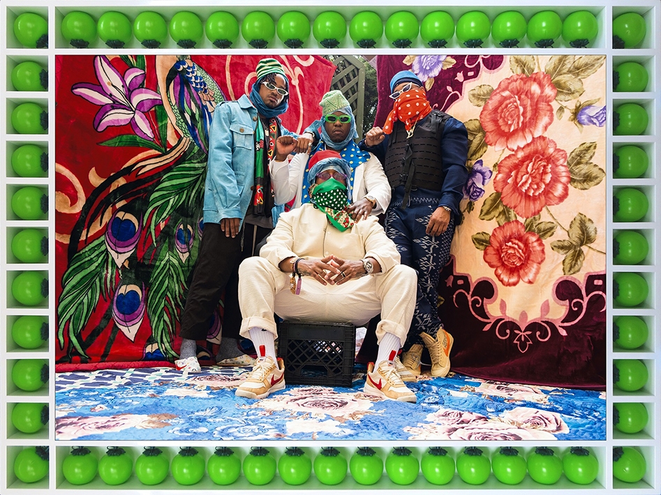 This image provided by Barakat Contemporary on Aug. 4, 2020, shows Moroccan-British artist Hassan Hajjaj's 2018 photography "Ghetto Gastro." Hajjaj will hold his first Asian exhibition at the art gallery in central Seoul from Aug. 5-Sept. 27. (PHOTO NOT FOR SALE) (Yonhap) 