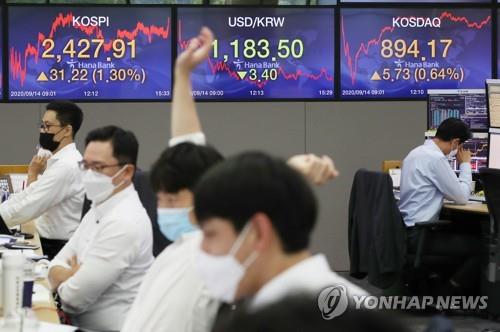 (LEAD) Seoul stocks rally on tech gains, eased virus curbs