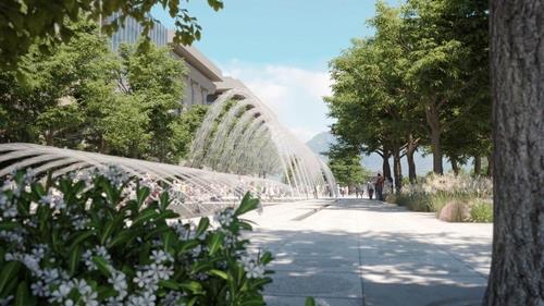 This image, provided by the Seoul city government, illustrates a fountain that will be installed at Gwanghwamun Square after it is redesigned. (PHOTO NOT FOR SALE) (Yonhap)