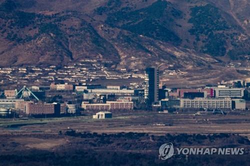 This file image shows the Kaesong Industrial Complex, seen from the South Korean side. (Yonhap) 