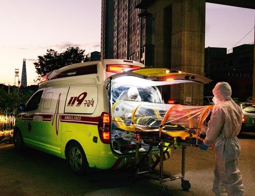 This photo provided by the Seoul Metropolitan Fire & Disaster Headquarters shows an emergency patient transport by a 119 ambulance. (PHOTO NOT FOR SALE) (Yonhap)