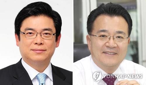 This compilation image shows Hong Ji-man (L), new presidential secretary for political affairs, and Seo Soung-woo, new presidential secretary for autonomous administration. (PHOTO NOT FOR SALE) (Yonhap)