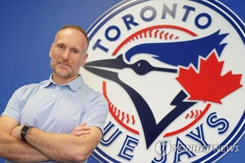 This file photo from Feb. 17, 2020, shows Mark Shapiro, president and CEO of the Toronto Blue Jays, before an interview with Yonhap News Agency at TD Ballpark in Dunedin, Florida. (Yonhap)