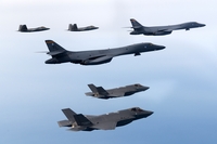 S. Korea, U.S. hold combined air drills, involving B-1B bombers, F-22, F-35 stealth fighters: defense ministry