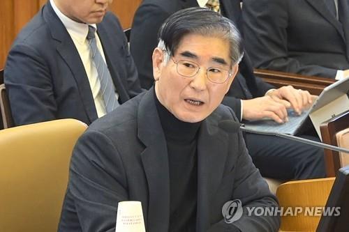 This file photo, provided by the Constitutional Court, shows former Defense Minister Kim Yong-hyun at a hearing of former President Yoon Suk Yeol's impeachment trial at the court in Seoul on Jan. 23, 2025. (PHOTO NOT FOR SALE) (Yonhap)