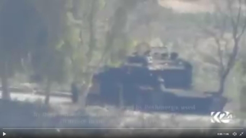 쿠르드계 매체가 보도한 시아파 민병대의 전차[쿠르디스탄24]
