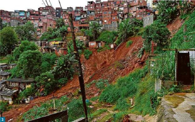 상파울루 시 외곽서 발생한 산사태