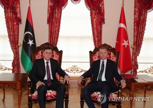 에르도안 터키 대통령과 알사라즈 리비아 총리