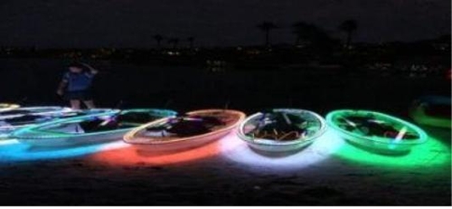 부산 수영강서 야간 LED 카약 체험