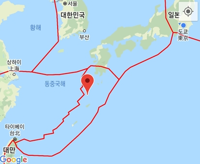 4일부터 주변의 지진 활동이 재개된 일본 가고시마현 아쿠세키(悪石) 섬 위치도. [구글 지진 앱 갈무리]