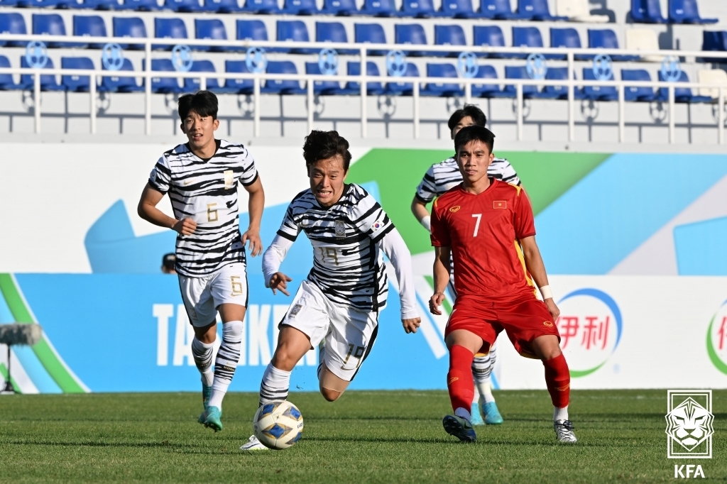 한국-베트남 U-23 대표팀 경기 모습