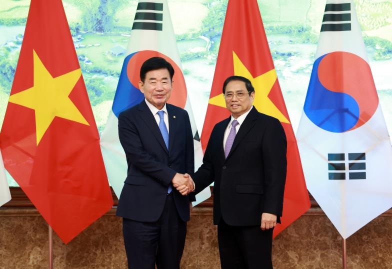 팜 민 찐 베트남 총리와 만난 김진표 국회의장
