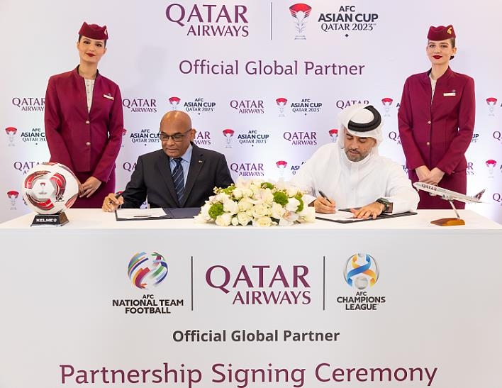 카타르항공-아시아축구연맹(AFC) 파트너십 체결[카타르항공 제공]