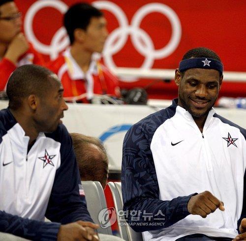 2008 베이징 올림픽 당시 코비 브라이언트와 르브론 제임스