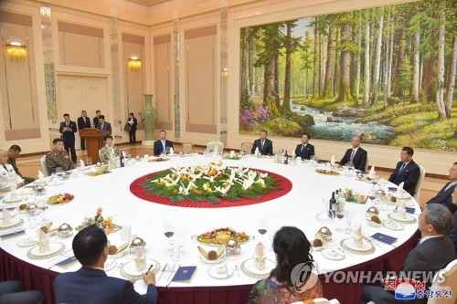 2022년 열렸던 북중우호조약 체결 기념 연회
