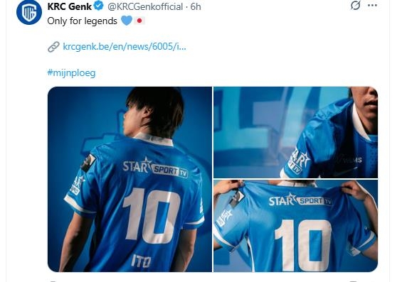 이토 준야의 영입을 발표한 벨기에 프로축구 헹크.