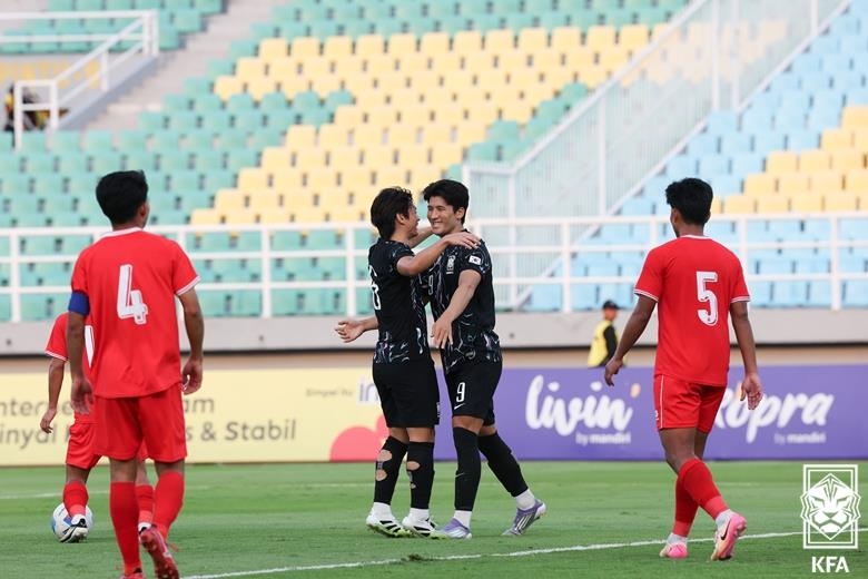 조상혁 3골 이민성호, U-23 아시안컵 예선서 라오스도 7-0 대파