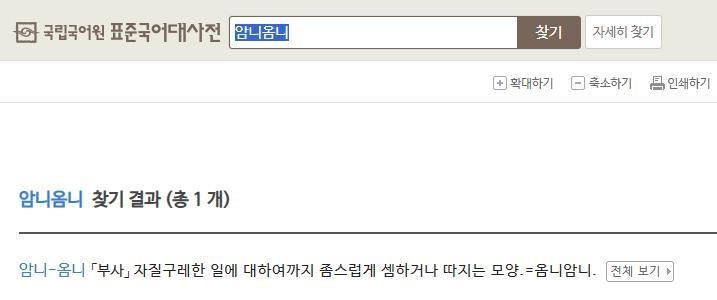 암니옴니에 대한 사전의 정의