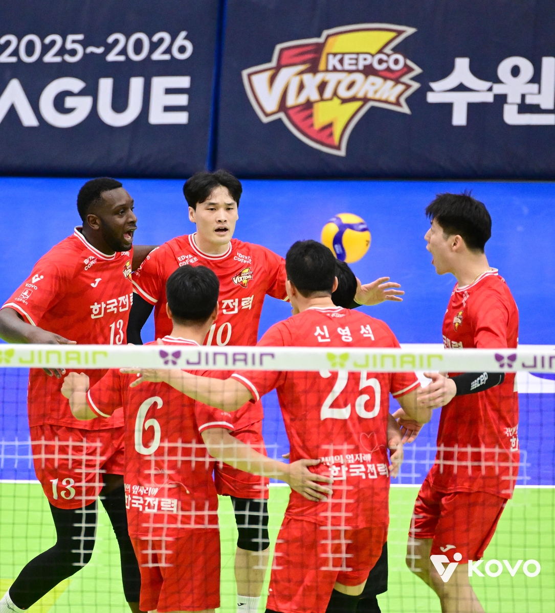 '베논 25점' 한국전력, 삼성화재에 3-1 역전승…3연패 탈출